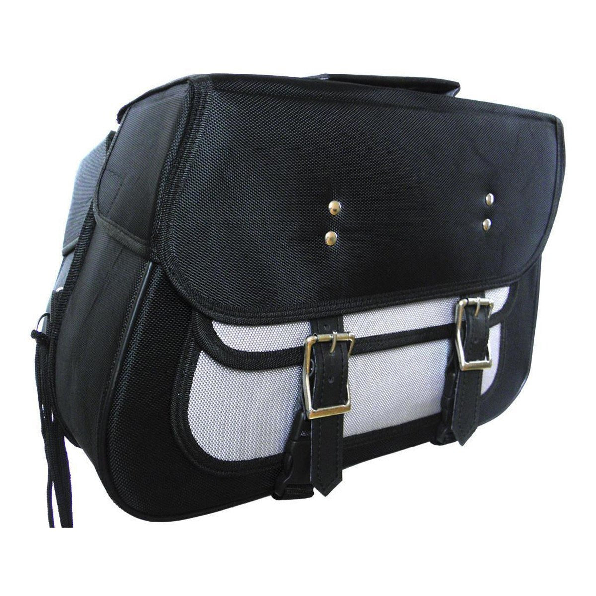 Vance VS260 Black Textile Motorcycle Saddlebags for Honda Yamaha Kawasaki Indian and Harley Davidson Motorcycles