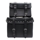 Vance VS339 Black Studded 4 Piece Motorcycle Travel Luggage Sissy Bar Bag
