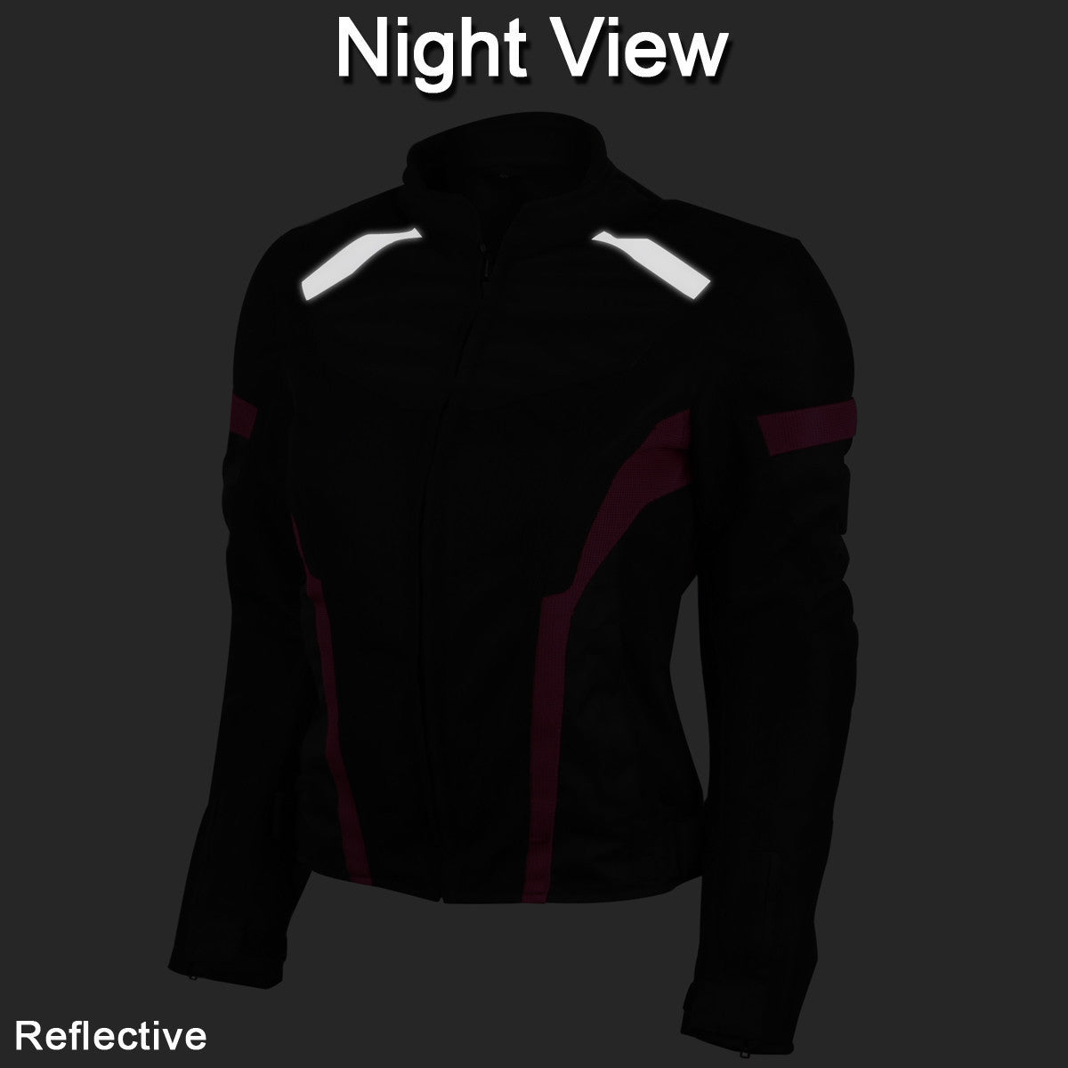 Advance Vance VL1674P Women's Black Pink All Weather Season CE Armor Lady Biker Mesh Textile Motorcycle Riding Jacket