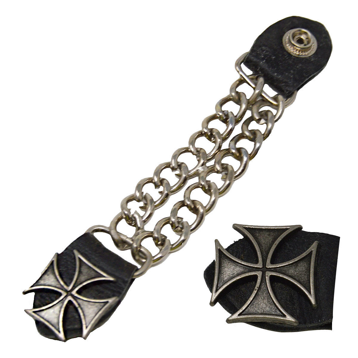 Vance Leather Biker Motorcycle Vest Extenders - Iron cross