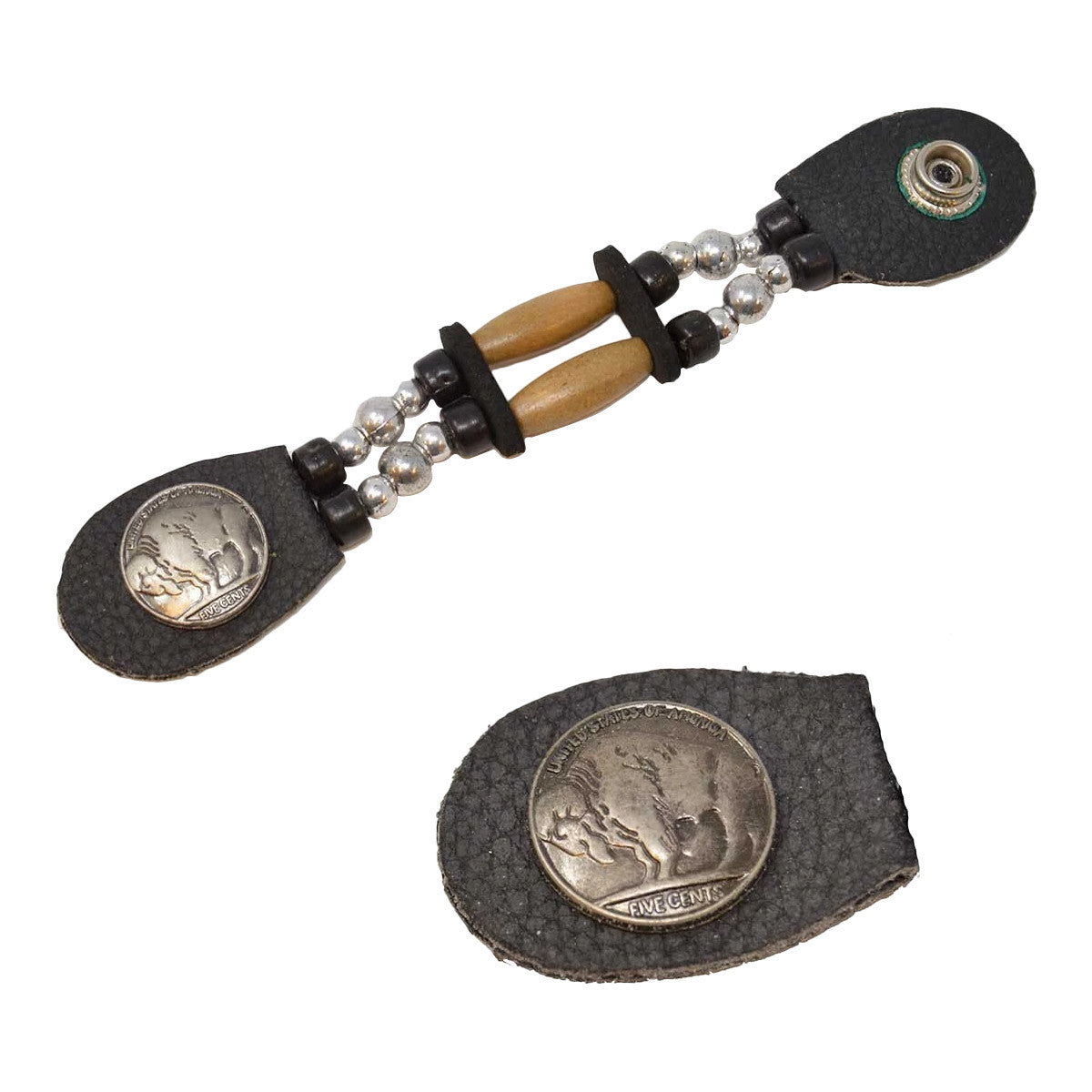 Vance Leather Biker Motorcycle Vest Extenders - Tan bead buffalo