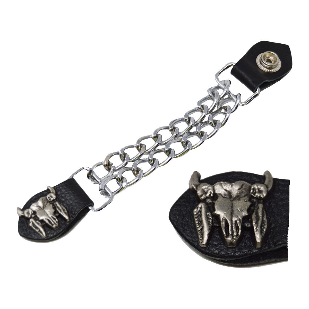 Vance Leather Biker Motorcycle Vest Extenders - Steer head