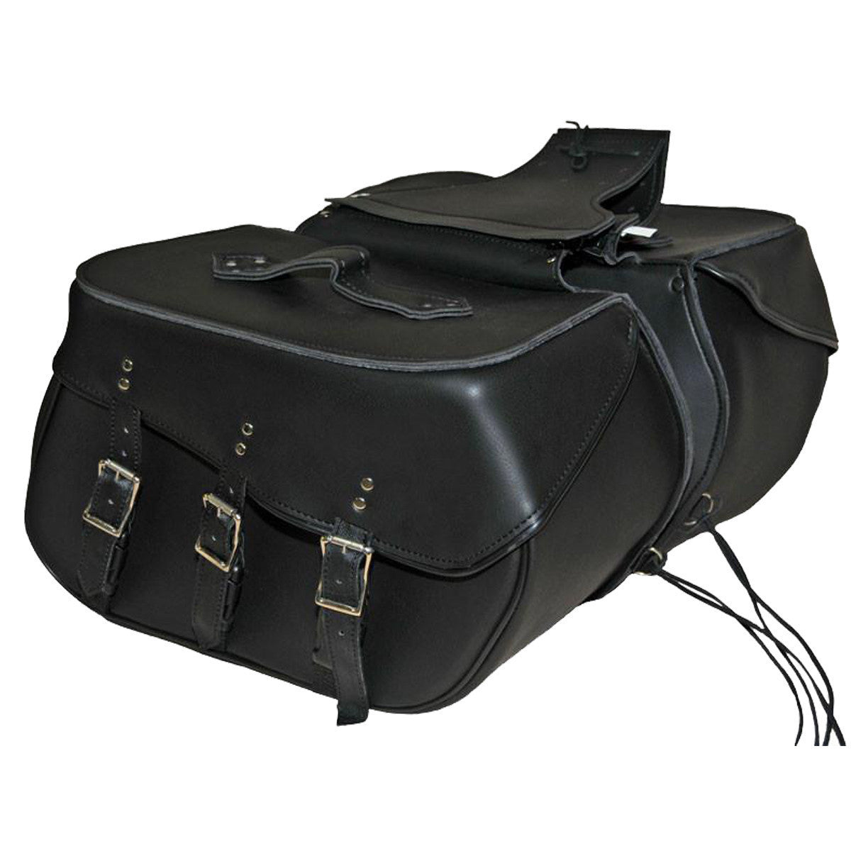 Vance VS226 Black Motorcycle Saddlebags for Honda Yamaha Kawasaki Indian and Harley Davidson Motorcycles