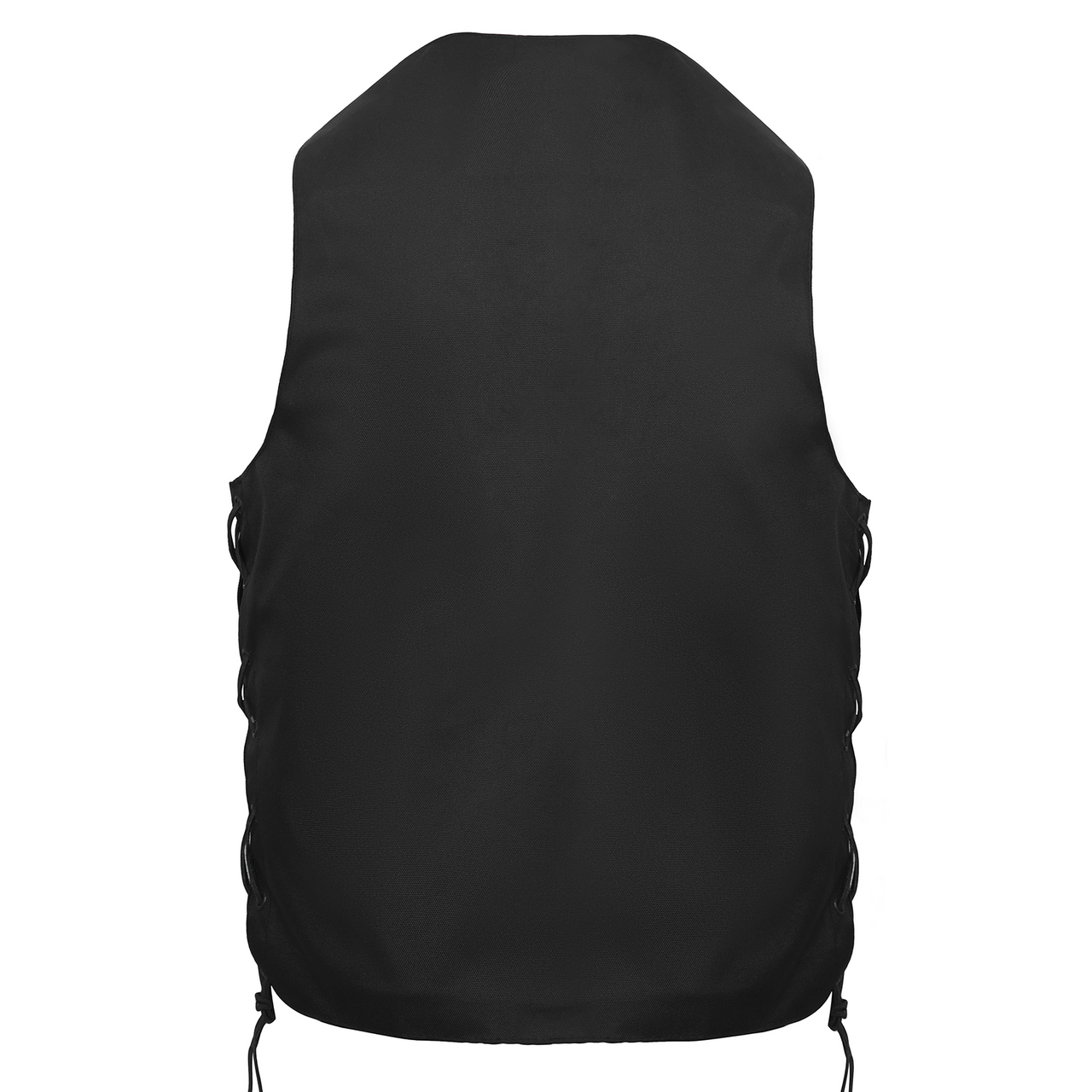 Vance Mens Black Textile Ten Pocket Motorcycle Vest-back