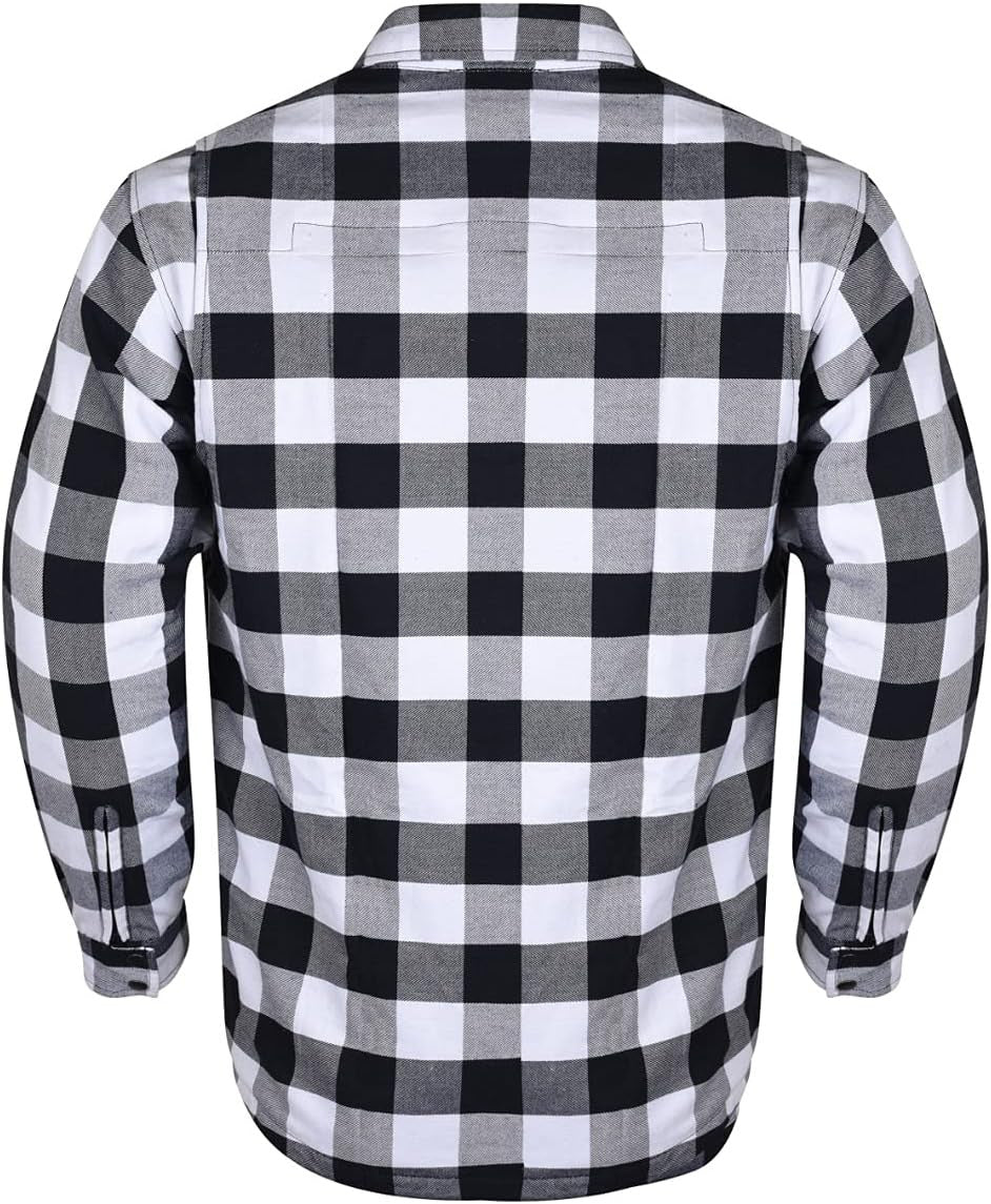 Vance Leathers USA's Riding Shirts W/Waterproof Zippers & C.E. Armor - Black - White - Back