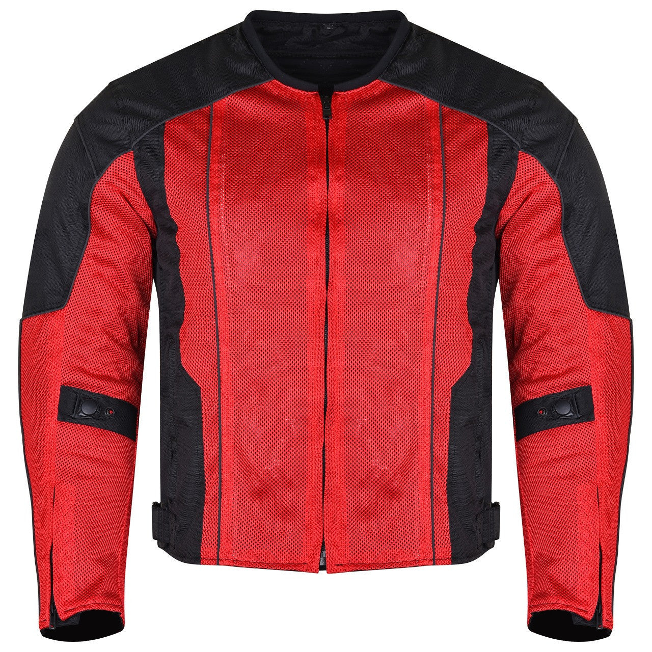 Vance-VL1627RB-Mens-Red-Black-Advanced-3-Season-Mesh-Textile CE-Armor-Motorcycle-Jacket-front-view