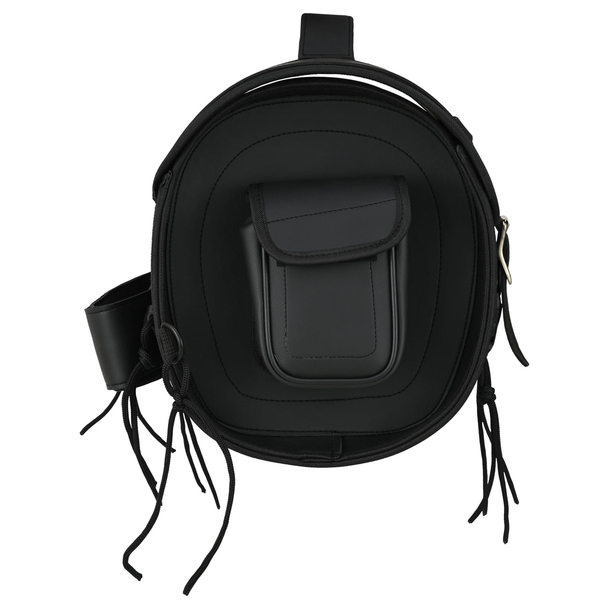 Vance Premium PVC Motorcycle Tail Bag | Durable Travel Storage Roll Bag with Quick-Release Straps & Side Pockets - Side View