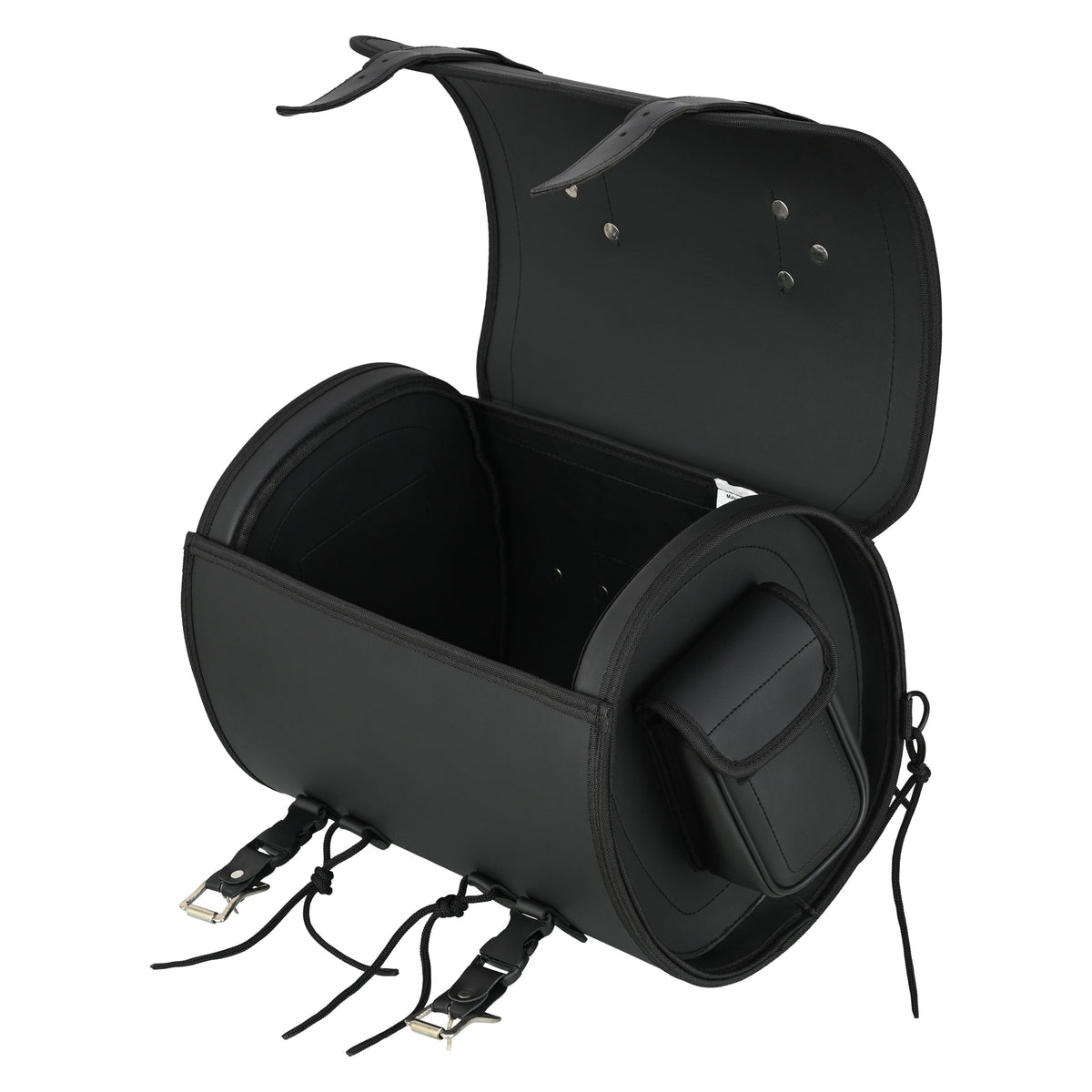 Vance Premium PVC Motorcycle Tail Bag | Durable Travel Storage Roll Bag with Quick-Release Straps & Side Pockets - Inside View