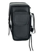 Vance VS320 Medium Black Braided Motorcycle Sissy Bar Bag for Harley Davidson Motorcycles-Side Pocket
