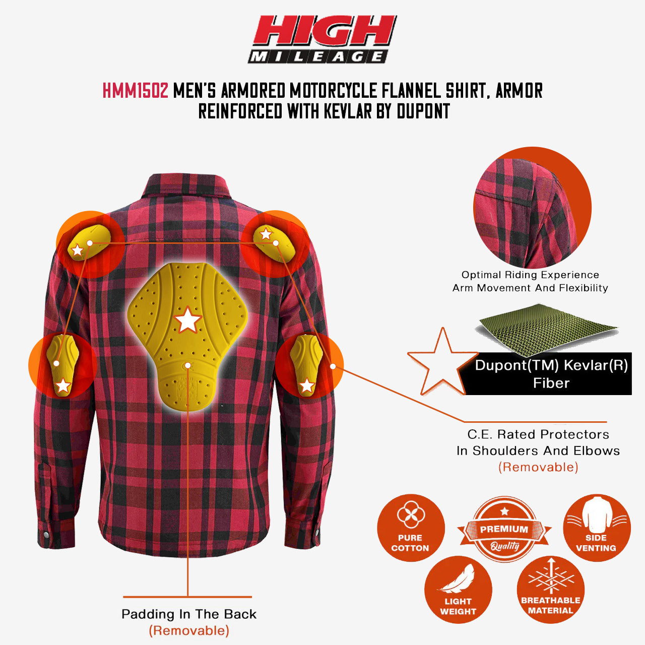 mens-armored-motorcycle-flannel-shirt-multiple-pockets-ce-level-2-armor-reinforced-by-kevlar-by-dupont-water-resistant-ce-level-2-info-graphics