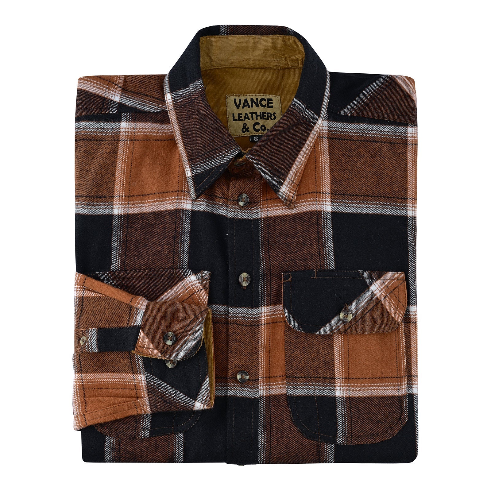 Men's Ironwood Long Sleeve Plaid Button Down Casual Flannel Shirt - Folded