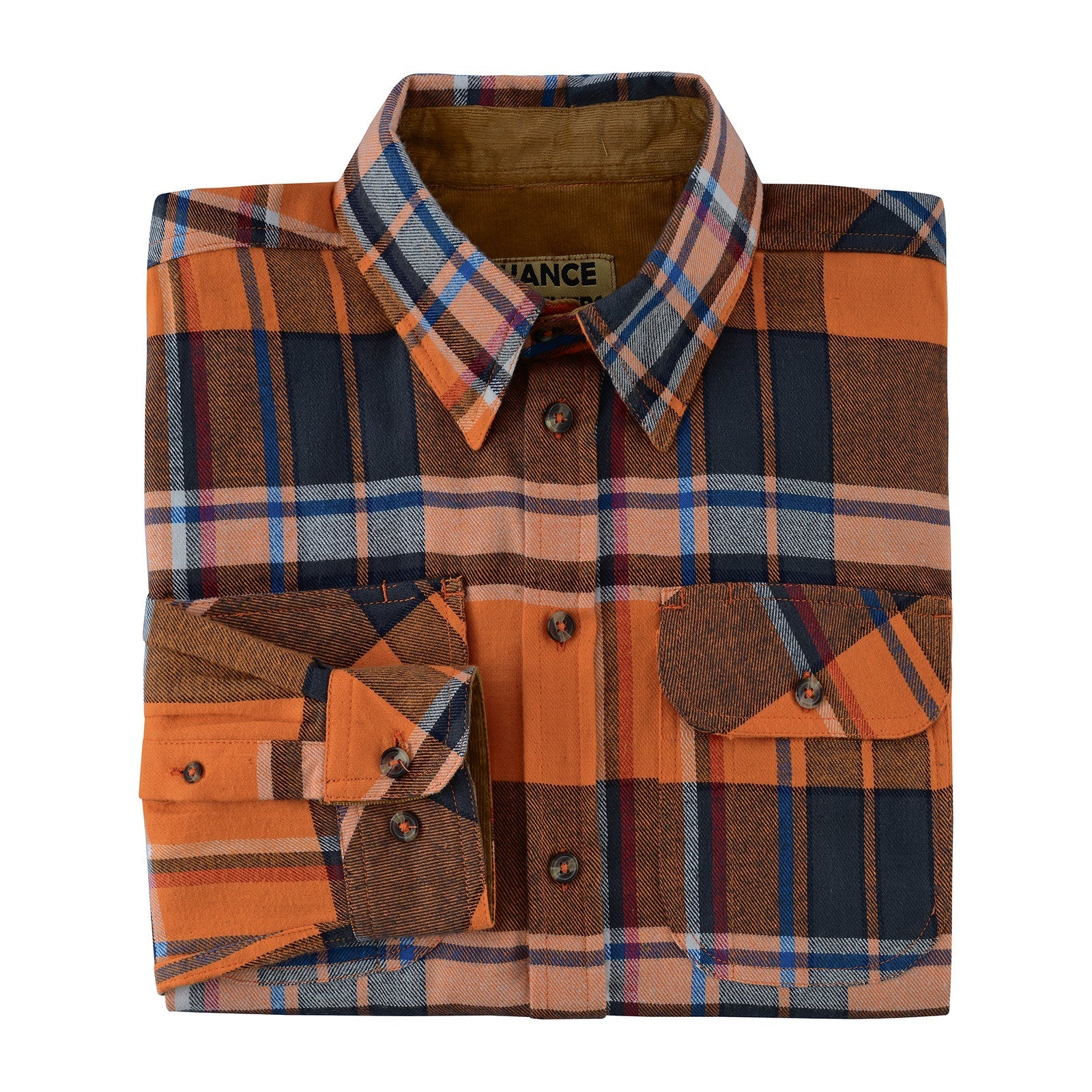 Mens Coffee Flannel Shirt - Folded