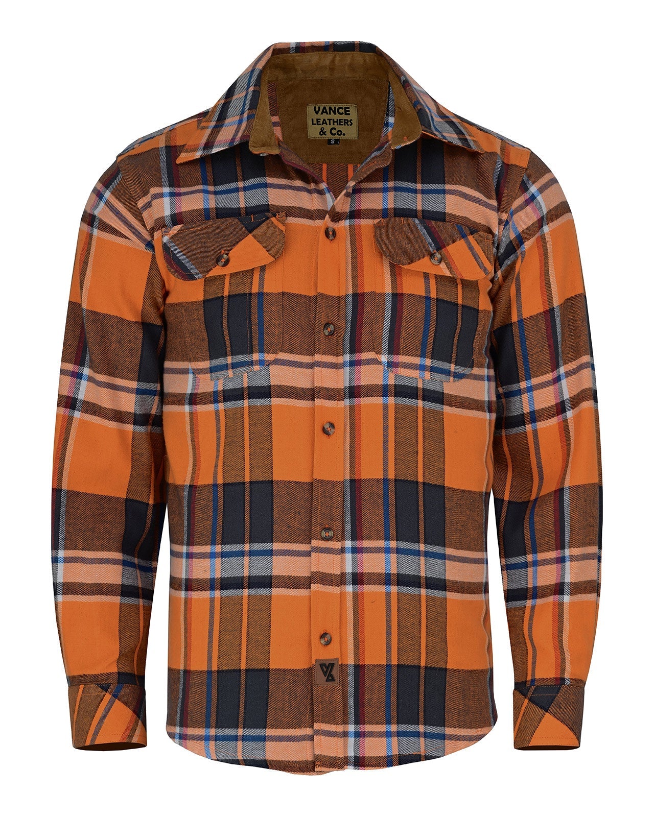Mens Coffee Flannel Shirt - Front