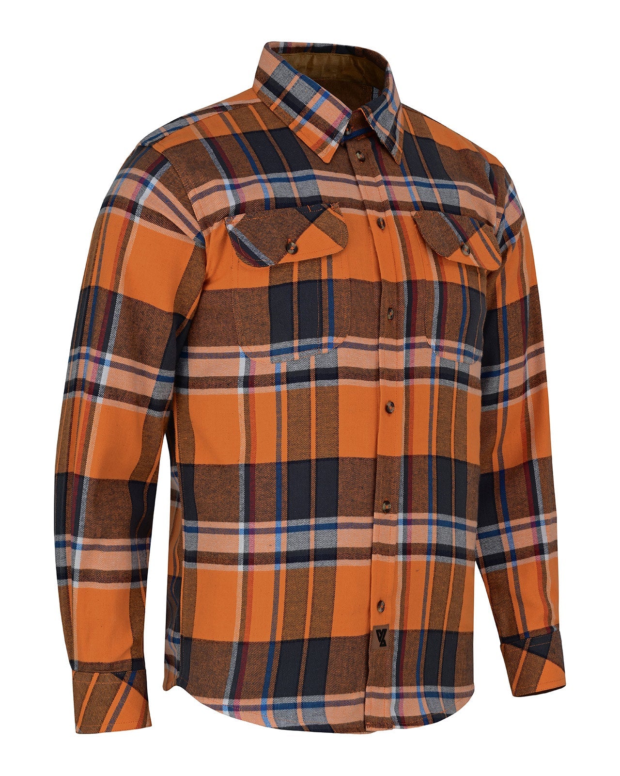 Mens Coffee Flannel Shirt - Side Pose