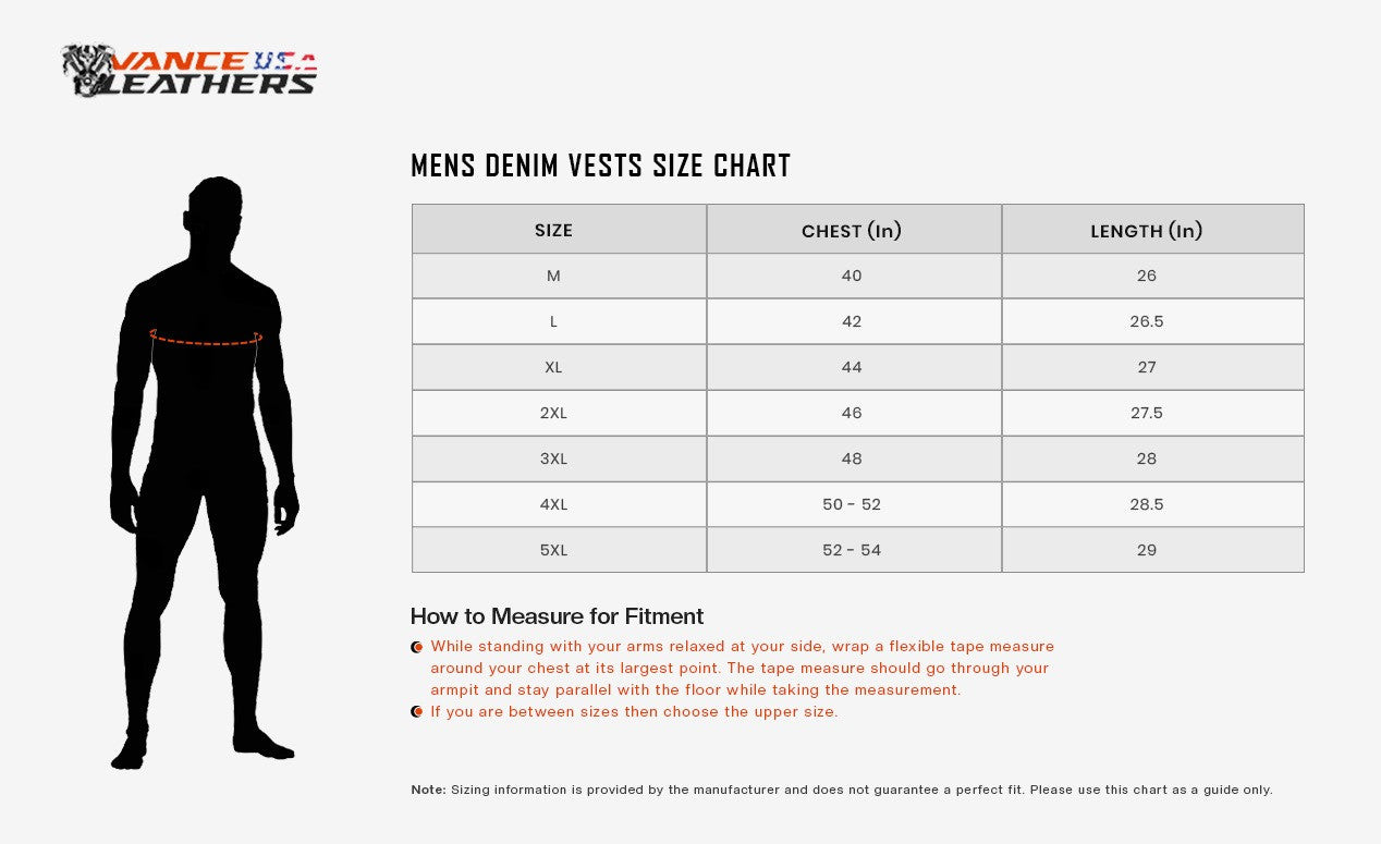 Vance-VB911L-Denim-Black-SOA-Club-Vest-Leather-trims-inner-size-chart
