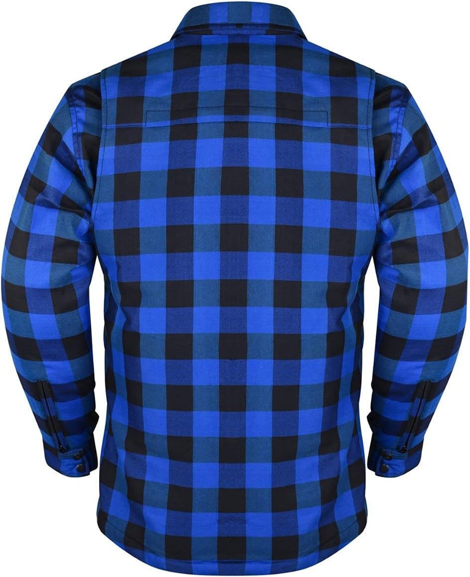 Vance Leathers USA's Riding Shirts Waterproof Zippers & C.E. Armor -Blue-Black-Back