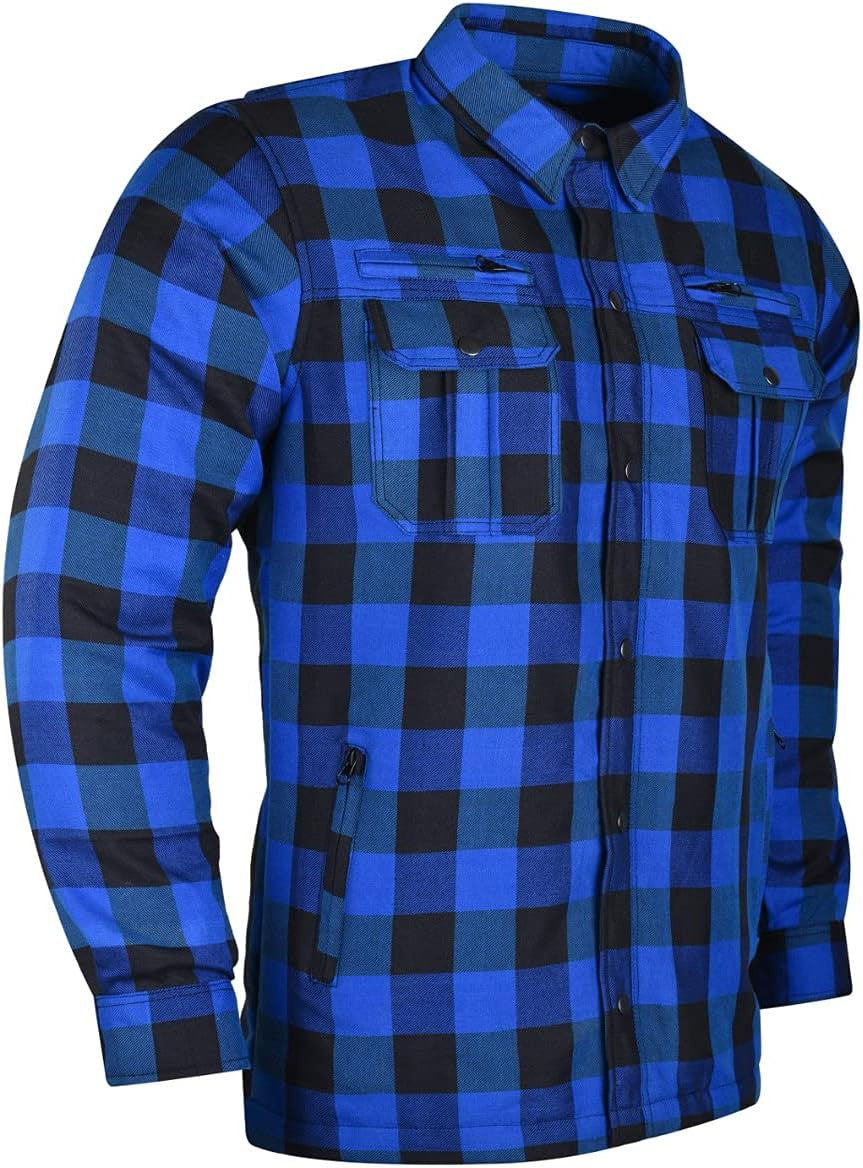 Vance Leathers USA's Riding Shirts Waterproof Zippers & C.E. Armor -Blue-Black-Side