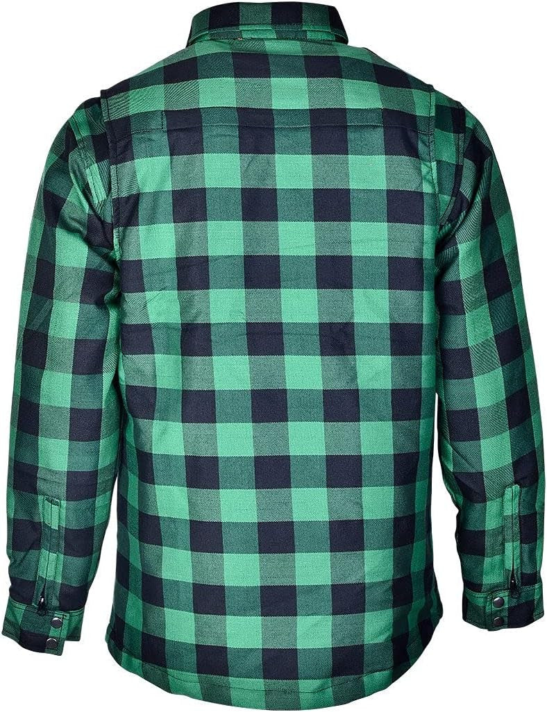 Vance Leathers USA's Riding Shirts W/Waterproof Zippers & C.E. Armor -Green-Black-Back