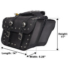 Vance VS204 Black Studded Motorcycle Saddlebags for Honda Yamaha Kawasaki Indian and Harley Davidson Motorcycles-Sizing