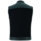 Vance-Leathers-VB924GN-Men's-Denim-Leather-Motorcycle-Vest-with-Green-Stitching-back-view