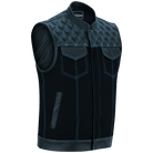 Vance-Leathers-VB924BL-Men's-Denim-Leather-Motorcycle-Vest-with-Blue-Stitching-main