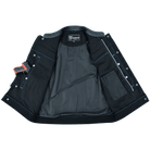 Vance-Leathers-VB924BL-Men's-Denim-Leather-Motorcycle-Vest-with-Blue-Stitching-inner-view