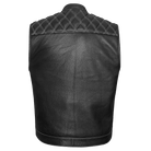 High-Mileage-HMM924W-Mens-Zipper-and-Snap-Closure-Leather-Club-Vest with-American-Flag-Liner-White-Stitching-back-view