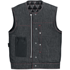 Men's-Denim-Leather-Motorcycle-Vest-with-Conceal-Carry-Pockets-SOA-Biker-Club-Vest-Red-White-Stitching-inside-out-view