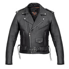 Vance VL515TG Mens Premium Cowhide Conceal Carry Insulated Liner and Side Laces Classic MC Motorcycle Biker Black Leather Jacket