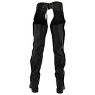 Vance Leather VL812 Mens and Womens Black Premium Cowhide Deep Pocket Biker Leather Motorcycle Chaps - Back View