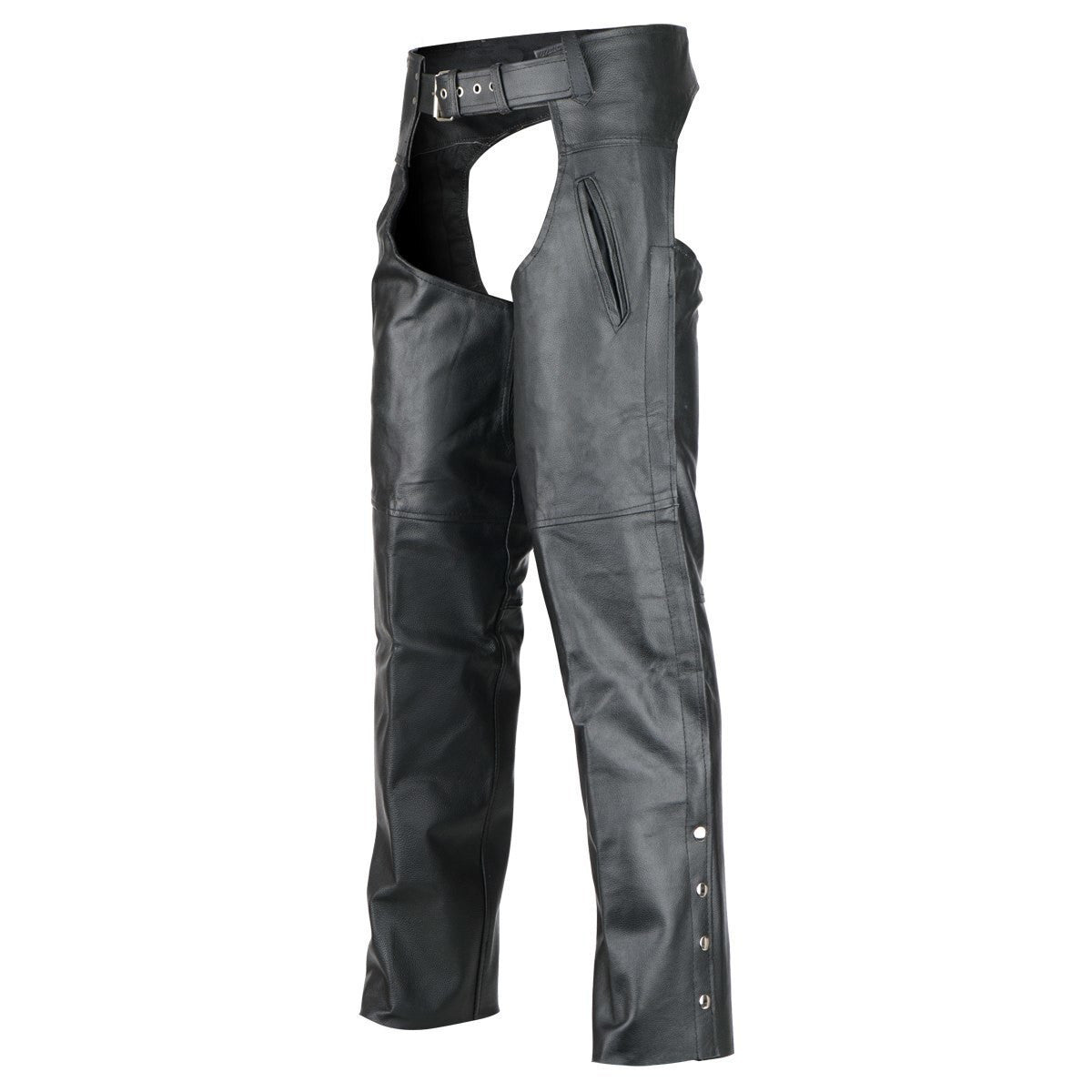 Black Deep Pocket Biker Leather Motorcycle Chaps – Vance Leathers Retail