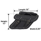 Vance VS214S Studded Motorcycle Saddlebags for Harley Davidson Dyna Motorcycles - Infographics
