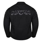 High Mileage HMM1535 Men's Concealed Carry Black Reflective Skulls Textile Motorcycle Jacket - Back View