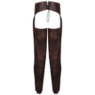 High Mileage HM814VB Men's and Women's Vintage Distressed Brown Biker Motorcycle Leather Chaps - Back View