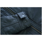 VL550B Vance Leather Men's Cafe Racer Gatsby Black Waxed Lambskin Motorcycle Leather Jacket - Detail