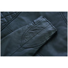 VL550B Vance Leather Men's Cafe Racer Gatsby Black Waxed Lambskin Motorcycle Leather Jacket - Detail