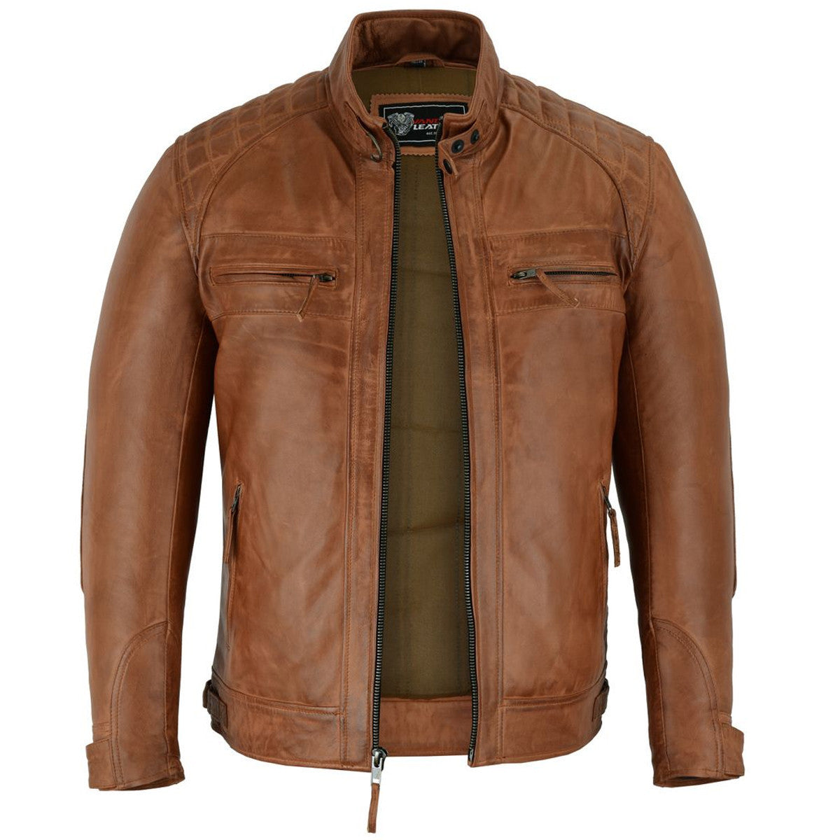 High Mileage Men's Cruiser Leather Motorcycle Jacket - TM – Vance