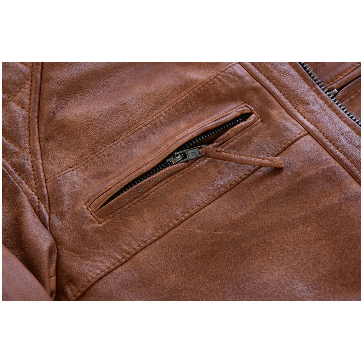 High Mileage Men's Cruiser Leather Motorcycle Jacket - TM – Vance