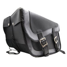 Vance VS205GB Slanted Black and Grey Concealed Carry Braided Motorcycle Saddlebags-Detail-View-2