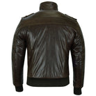 Vance Leather VL551Br Men's Vincent Brown Waxed Lambskin Motorcycle Leather Jacket - Back View