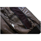 Vance Leather VL551Br Men's Vincent Brown Waxed Lambskin Motorcycle Leather Jacket - Detail-View