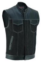 Mens-Denim-Leather-Vest-with-White-Stitching-main