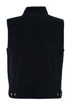 Mens Black Jean Style Denim Motorcycle Vest - Back