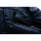 Mens VL531 Premium Racer Leather Commuter Motorcycle Jacket - wrist