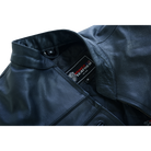 Mens VL531 Premium Racer Leather Commuter Motorcycle Jacket - collar