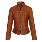 Vance-Leathers-VL650Br-Ladies-Premium-Soft-Lightweight-Brown-Fitted-Motorcycle-Leather-Jacket-Front-View