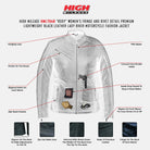 High Mileage HML704B Women's Fringe and Rivet Detail Premium Lightweight Black Leather Lady Biker Motorcycle Fashion Jacket - info