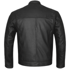 High Mileage HMM543 Premium Mens Black Leather Biker Scooter Jacket - Back View