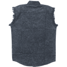 Vance VB731 - Men's Biker Motorcycle Charcoal Acid Wash Cut Off Sleeveless Shirt - back view