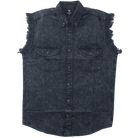 Vance VB731 - Men's Biker Motorcycle Charcoal Acid Wash Cut Off Sleeveless Shirt - main